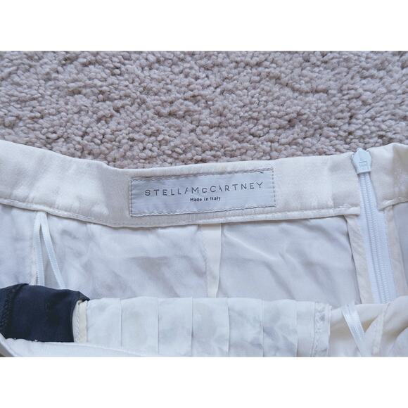 Stella McCartney Silk Mini Skirt Cream Pleated Small Quiet Luxury Old Money Chic - Picture 14 of 15